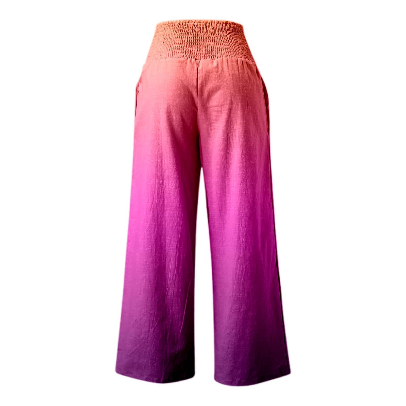 thumbnail image 5 of Pantalones anchos de cintura alta con estampado veraniego para mujer: cintura alta estilizada, bolsillos ocultos funcionales, transformación de moda para múltiples ocasiones., 5 of 5
